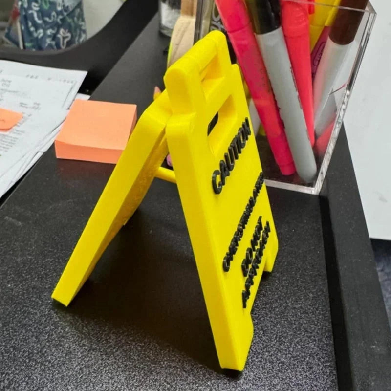 3D Printed Caution Overstimulated Desk Sign Do Not Approach Table Sign Office Desk Sign Mini Warning Caution Sign for Desk Decor