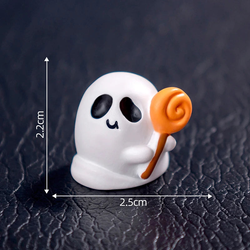 3D Horror Halloween Decoration Miniature Raven Tombstone Ghost Skeleton Skull Micro Resin Figurine Ornaments Hallowma Prop