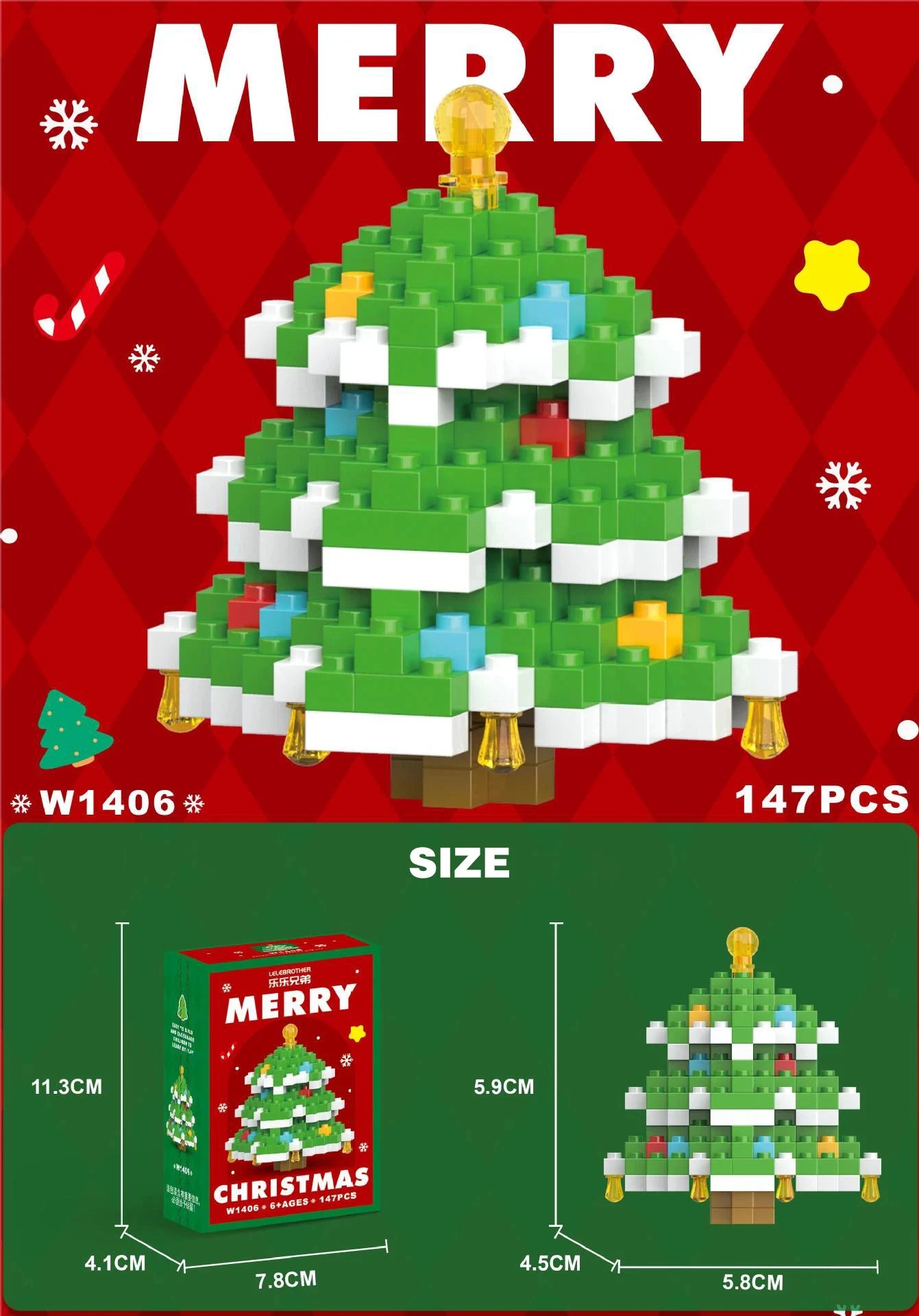 DIY Model Christmas Building Block Santa Claus Snowman Christmas Tree Building Block Toy Christmas Decoration Party Favours