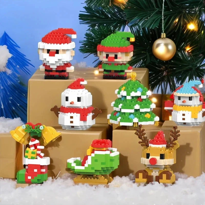 DIY Model Christmas Building Block Santa Claus Snowman Christmas Tree Building Block Toy Christmas Decoration Party Favours