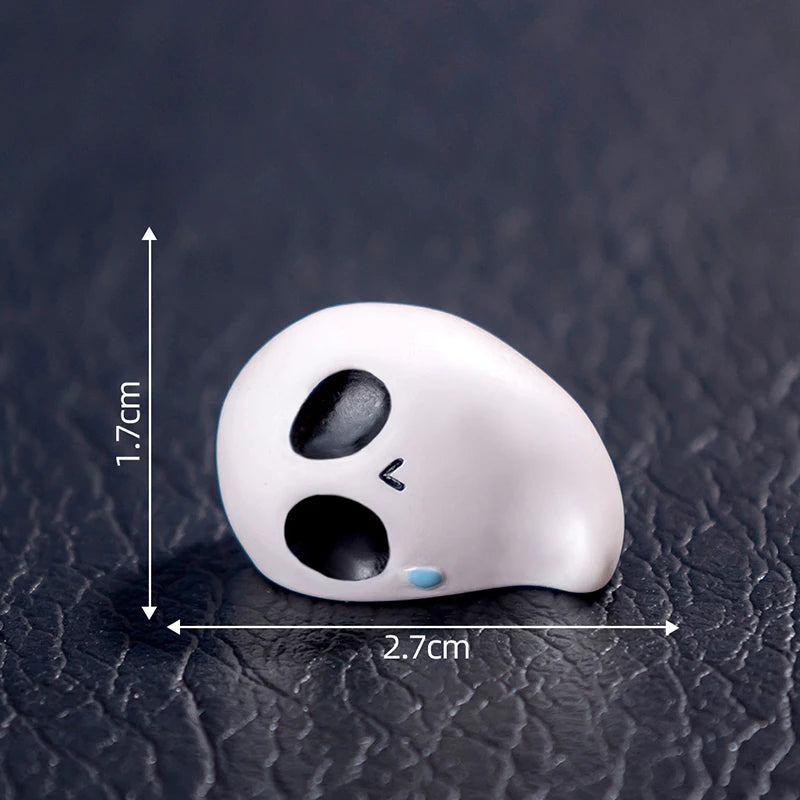3D Horror Halloween Decoration Miniature Raven Tombstone Ghost Skeleton Skull Micro Resin Figurine Ornaments Hallowma Prop
