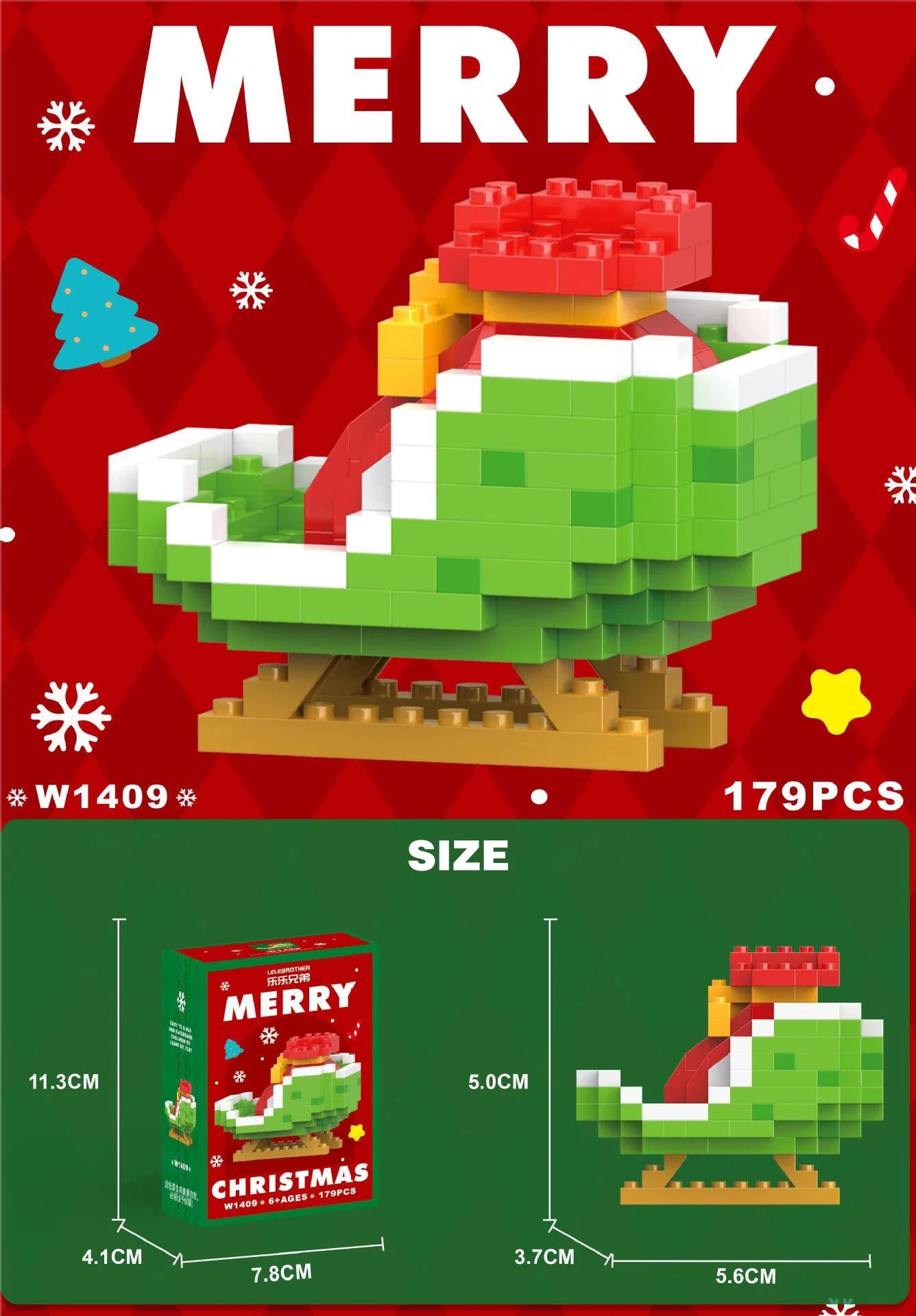 DIY Model Christmas Building Block Santa Claus Snowman Christmas Tree Building Block Toy Christmas Decoration Party Favours