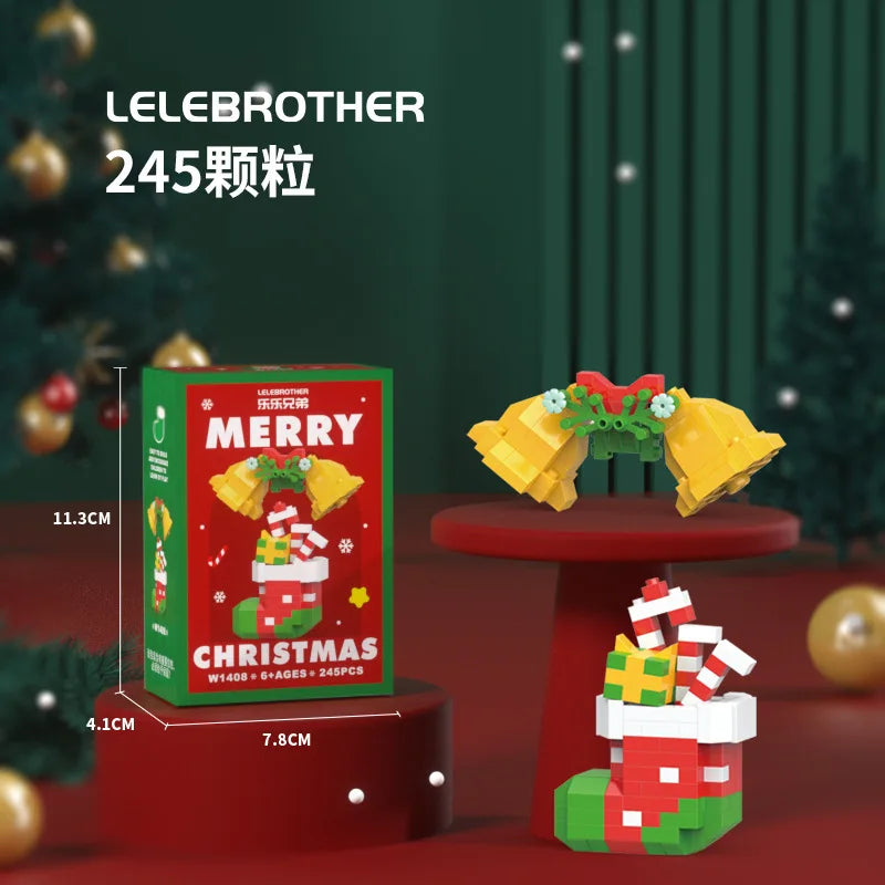 DIY Model Christmas Building Block Santa Claus Snowman Christmas Tree Building Block Toy Christmas Decoration Party Favours