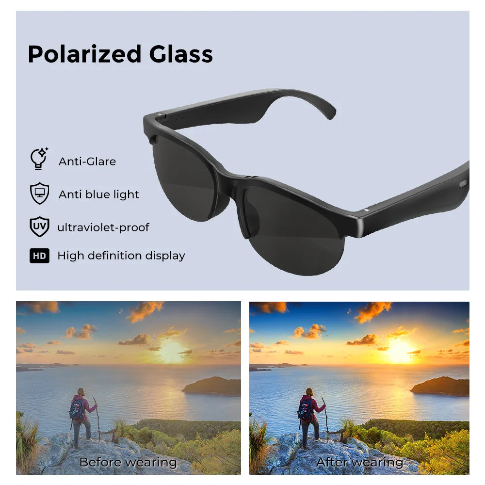 Ai Smart Translation Glasses Headphones 144 Languages Real Time Translator Bluetooth5.3 Sunglasses Music Sports Riding Earphones