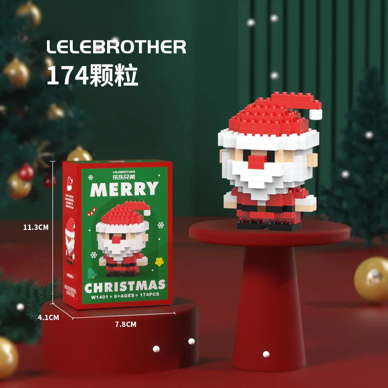 DIY Model Christmas Building Block Santa Claus Snowman Christmas Tree Building Block Toy Christmas Decoration Party Favours