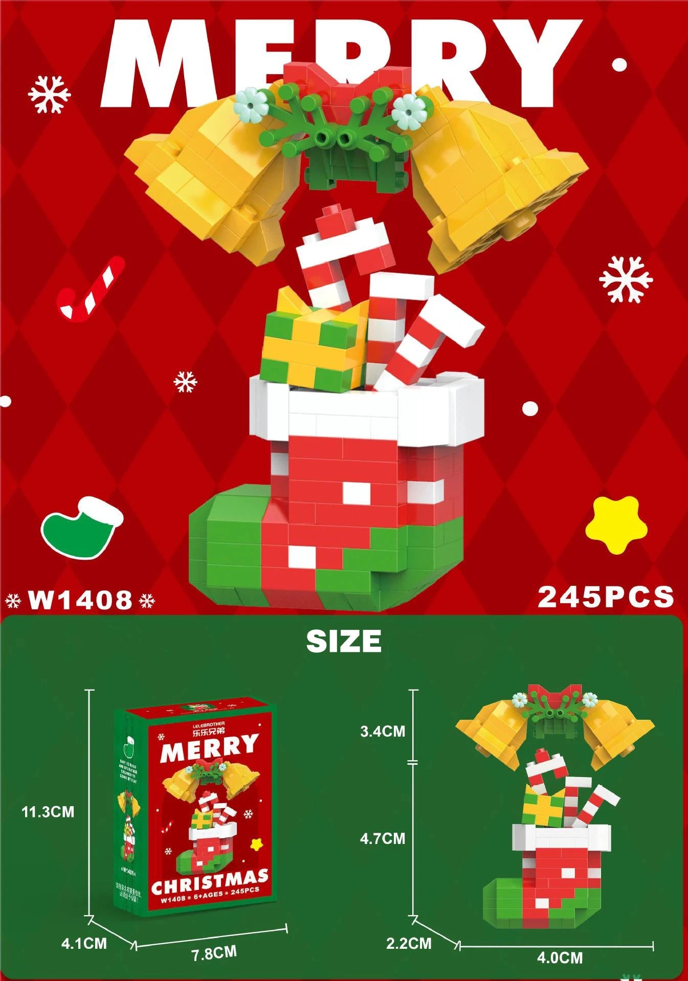 DIY Model Christmas Building Block Santa Claus Snowman Christmas Tree Building Block Toy Christmas Decoration Party Favours