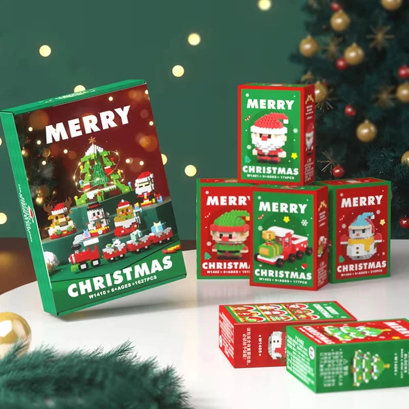 DIY Model Christmas Building Block Santa Claus Snowman Christmas Tree Building Block Toy Christmas Decoration Party Favours