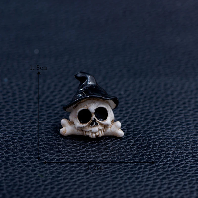3D Horror Halloween Decoration Miniature Raven Tombstone Ghost Skeleton Skull Micro Resin Figurine Ornaments Hallowma Prop
