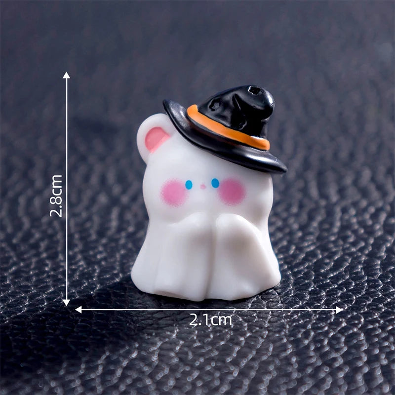 3D Horror Halloween Decoration Miniature Raven Tombstone Ghost Skeleton Skull Micro Resin Figurine Ornaments Hallowma Prop