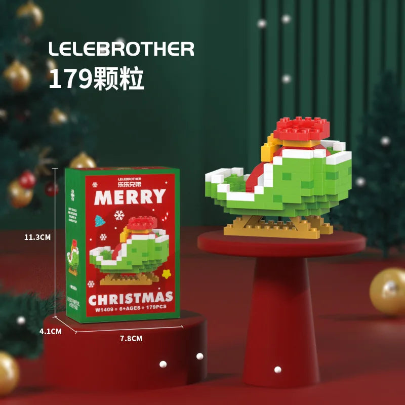 DIY Model Christmas Building Block Santa Claus Snowman Christmas Tree Building Block Toy Christmas Decoration Party Favours