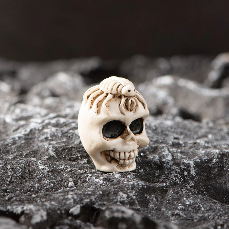 3D Horror Halloween Decoration Miniature Raven Tombstone Ghost Skeleton Skull Micro Resin Figurine Ornaments Hallowma Prop
