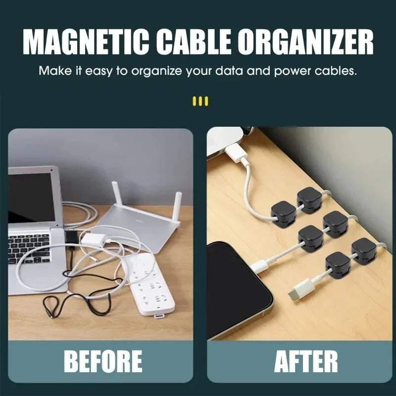 Magnetic Cable Clip Cable Holder Adhesive Wire Keeper Cord Cable Organizer
