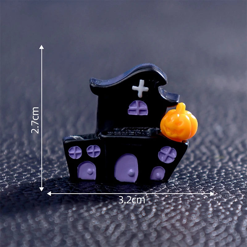 3D Horror Halloween Decoration Miniature Raven Tombstone Ghost Skeleton Skull Micro Resin Figurine Ornaments Hallowma Prop