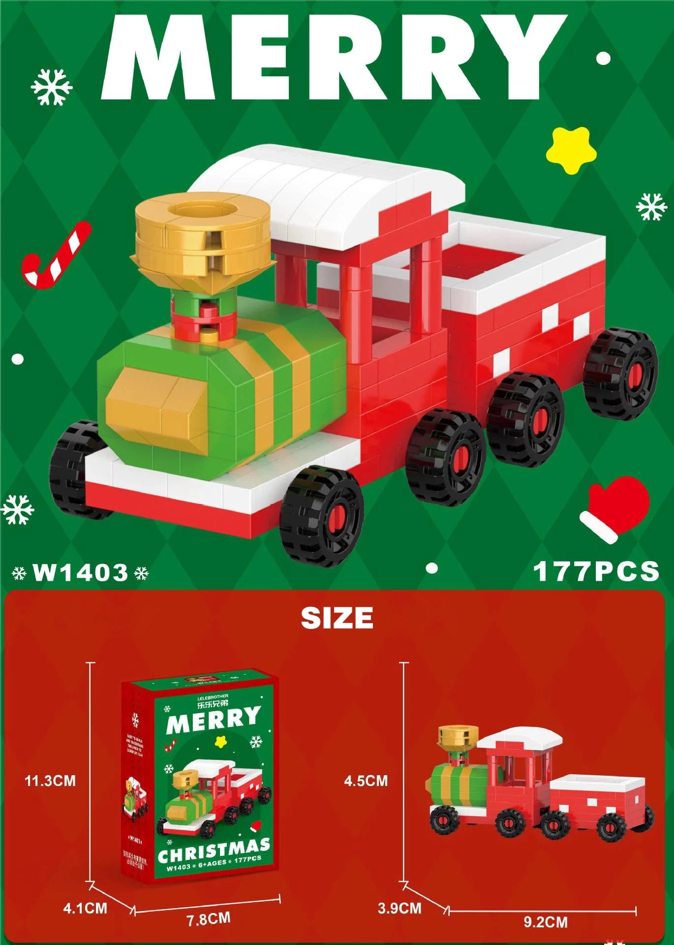 DIY Model Christmas Building Block Santa Claus Snowman Christmas Tree Building Block Toy Christmas Decoration Party Favours
