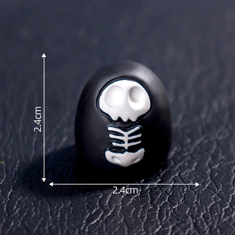 3D Horror Halloween Decoration Miniature Raven Tombstone Ghost Skeleton Skull Micro Resin Figurine Ornaments Hallowma Prop