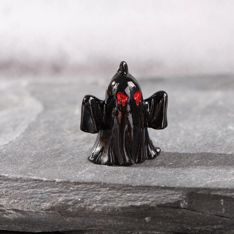 3D Horror Halloween Decoration Miniature Raven Tombstone Ghost Skeleton Skull Micro Resin Figurine Ornaments Hallowma Prop