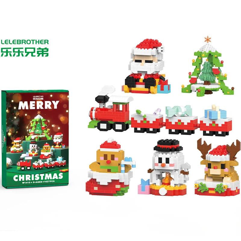 DIY Model Christmas Building Block Santa Claus Snowman Christmas Tree Building Block Toy Christmas Decoration Party Favours