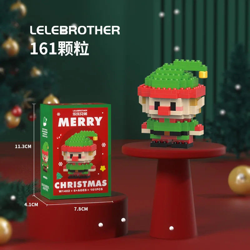 DIY Model Christmas Building Block Santa Claus Snowman Christmas Tree Building Block Toy Christmas Decoration Party Favours