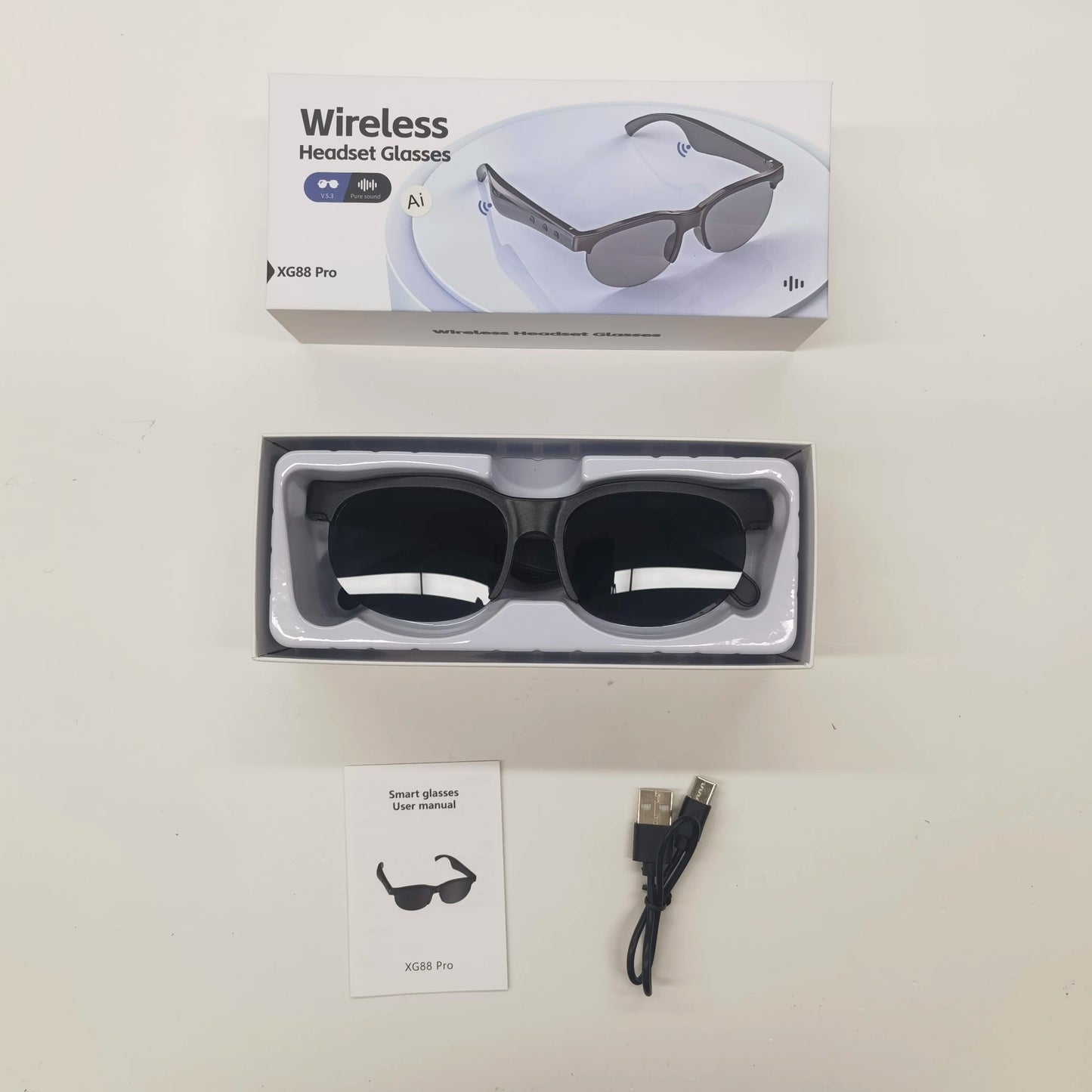 Ai Smart Translation Glasses Headphones 144 Languages Real Time Translator Bluetooth5.3 Sunglasses Music Sports Riding Earphones