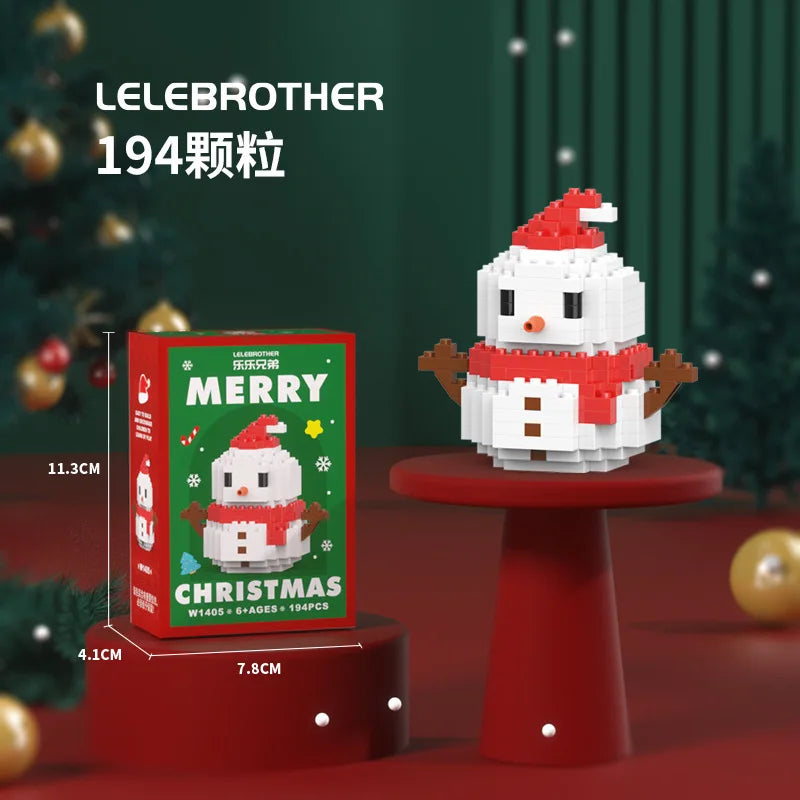 DIY Model Christmas Building Block Santa Claus Snowman Christmas Tree Building Block Toy Christmas Decoration Party Favours