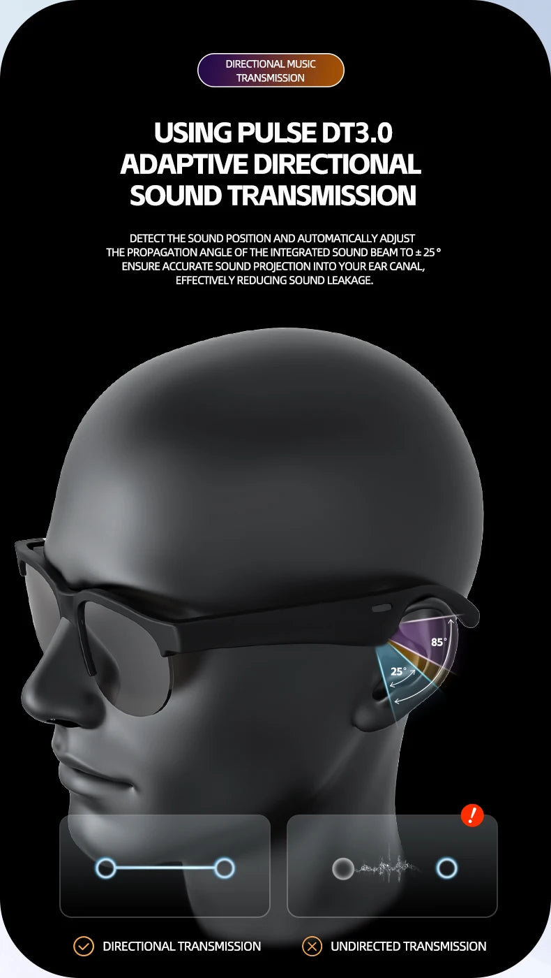 Ai Smart Translation Glasses Headphones 144 Languages Real Time Translator Bluetooth5.3 Sunglasses Music Sports Riding Earphones
