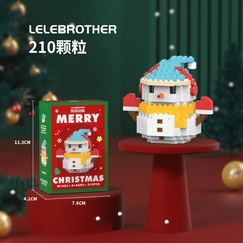 DIY Model Christmas Building Block Santa Claus Snowman Christmas Tree Building Block Toy Christmas Decoration Party Favours