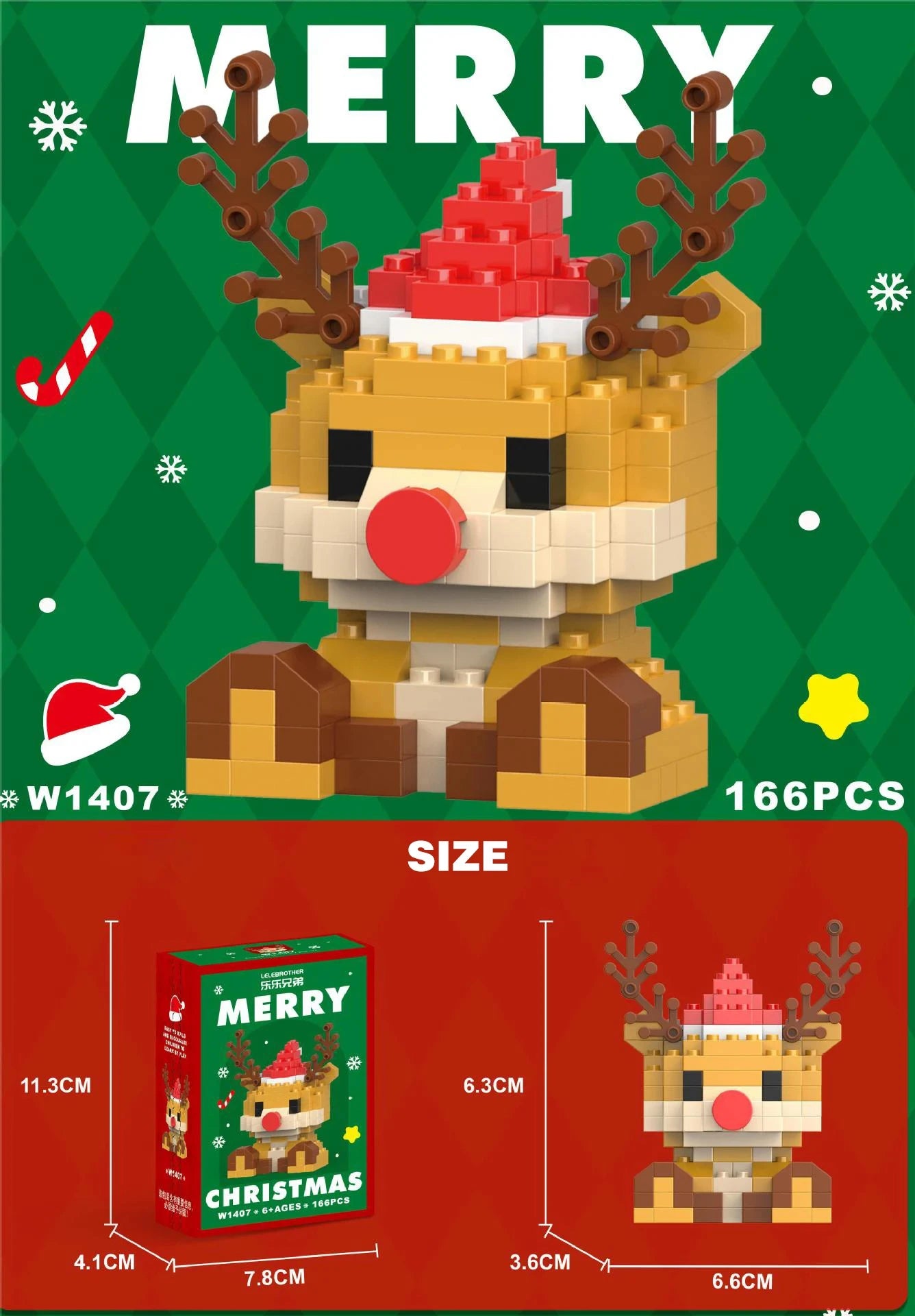 DIY Model Christmas Building Block Santa Claus Snowman Christmas Tree Building Block Toy Christmas Decoration Party Favours