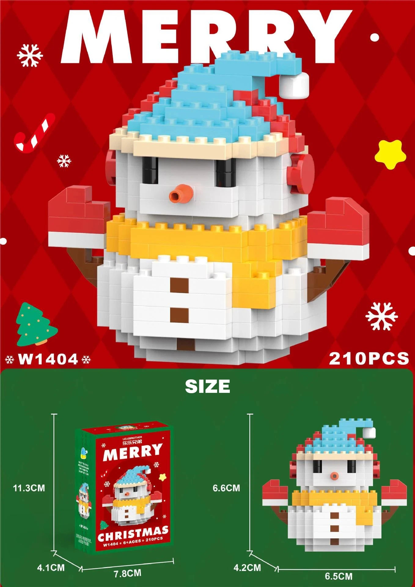 DIY Model Christmas Building Block Santa Claus Snowman Christmas Tree Building Block Toy Christmas Decoration Party Favours