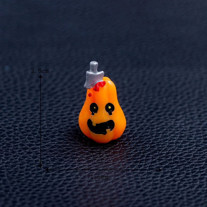 3D Horror Halloween Decoration Miniature Raven Tombstone Ghost Skeleton Skull Micro Resin Figurine Ornaments Hallowma Prop