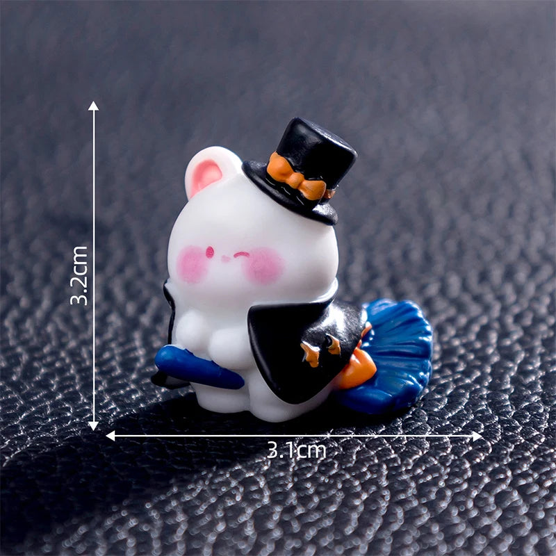 3D Horror Halloween Decoration Miniature Raven Tombstone Ghost Skeleton Skull Micro Resin Figurine Ornaments Hallowma Prop
