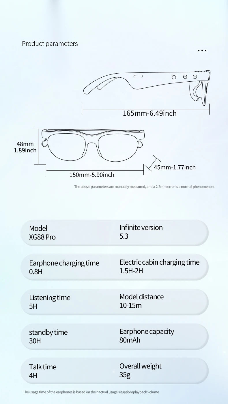Ai Smart Translation Glasses Headphones 144 Languages Real Time Translator Bluetooth5.3 Sunglasses Music Sports Riding Earphones