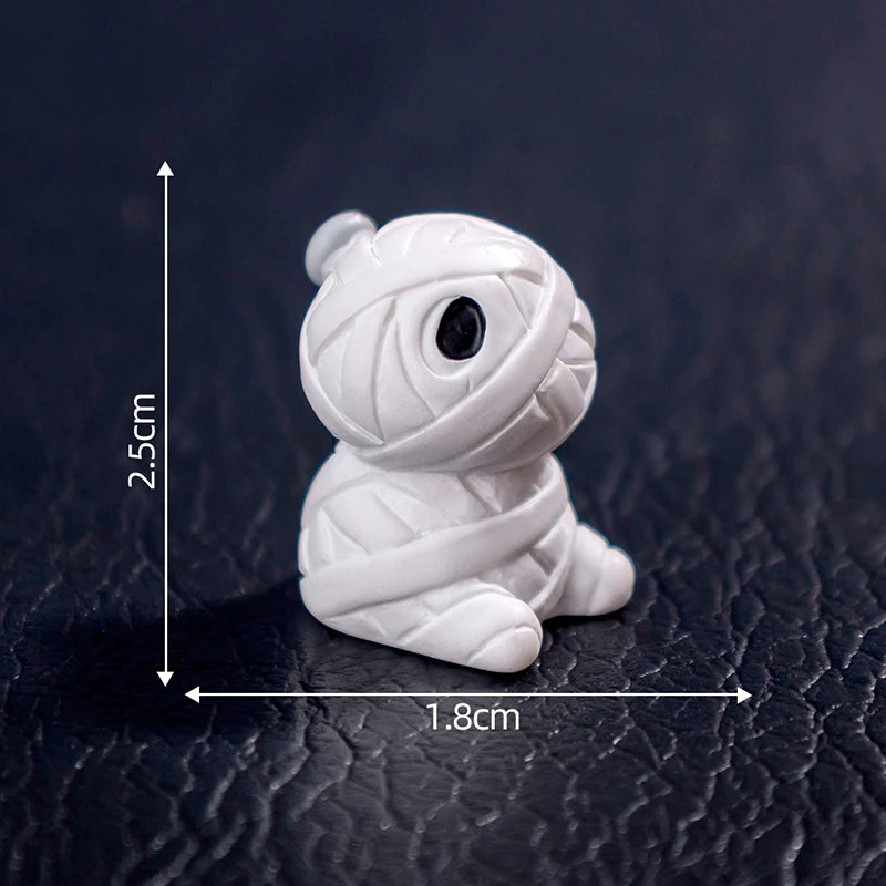 3D Horror Halloween Decoration Miniature Raven Tombstone Ghost Skeleton Skull Micro Resin Figurine Ornaments Hallowma Prop