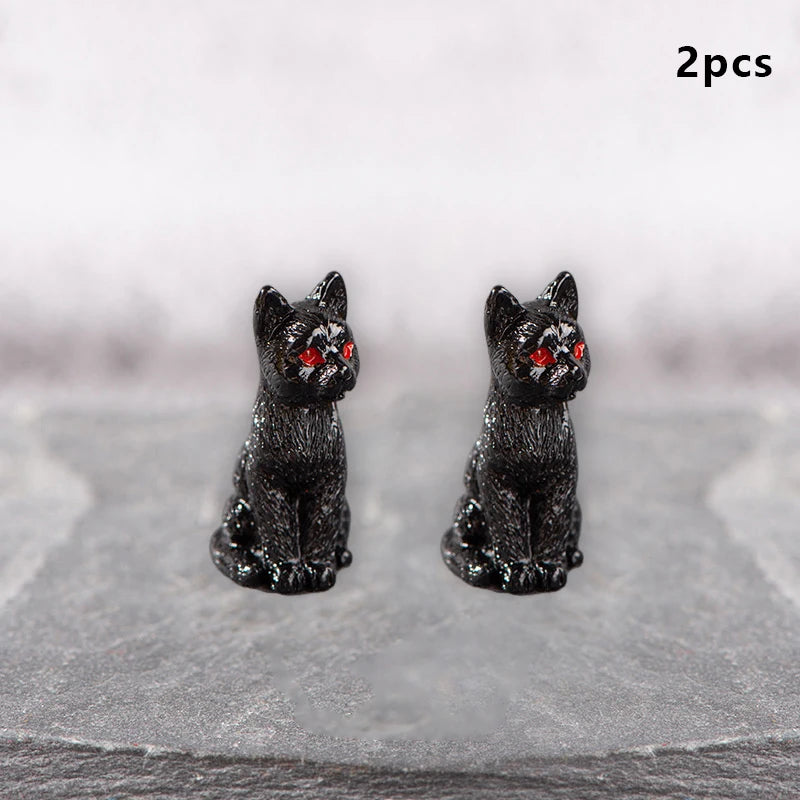 3D Horror Halloween Decoration Miniature Raven Tombstone Ghost Skeleton Skull Micro Resin Figurine Ornaments Hallowma Prop