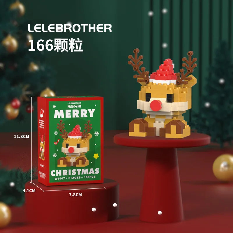 DIY Model Christmas Building Block Santa Claus Snowman Christmas Tree Building Block Toy Christmas Decoration Party Favours