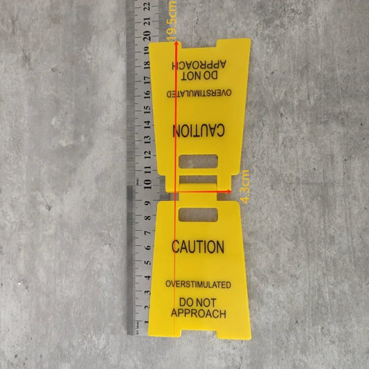 3D Printed Caution Overstimulated Desk Sign Do Not Approach Table Sign Office Desk Sign Mini Warning Caution Sign for Desk Decor