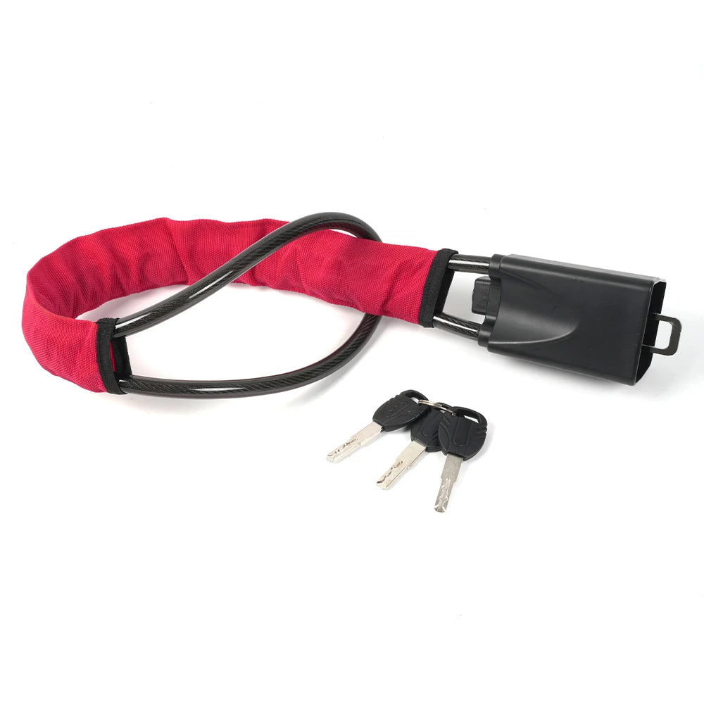 Universal Steering Wheel Lock With Seat Belt Socket 5mm Thick Braided Steel Rope With 3 Keys Anti-Theft Safety Lock STW049