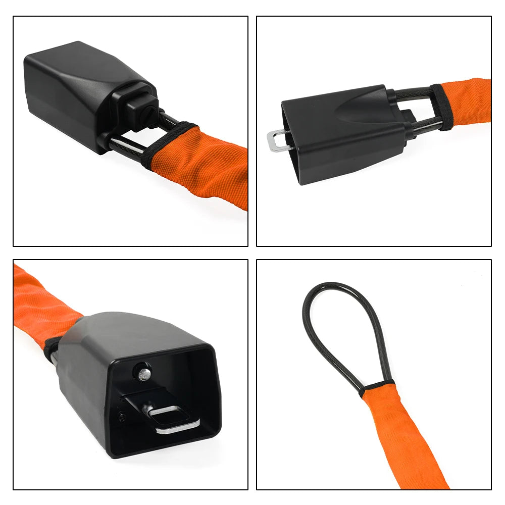 Universal Steering Wheel Lock With Seat Belt Socket 5mm Thick Braided Steel Rope With 3 Keys Anti-Theft Safety Lock STW049