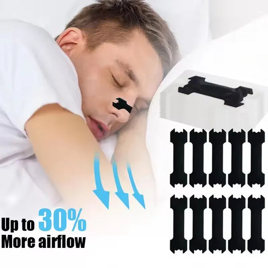 50/30/10PCS Black Nose Strips Extra Strength Nasal Strips Better Sleeping Non-Invasive Anti Snoring Strips for Adult and Child