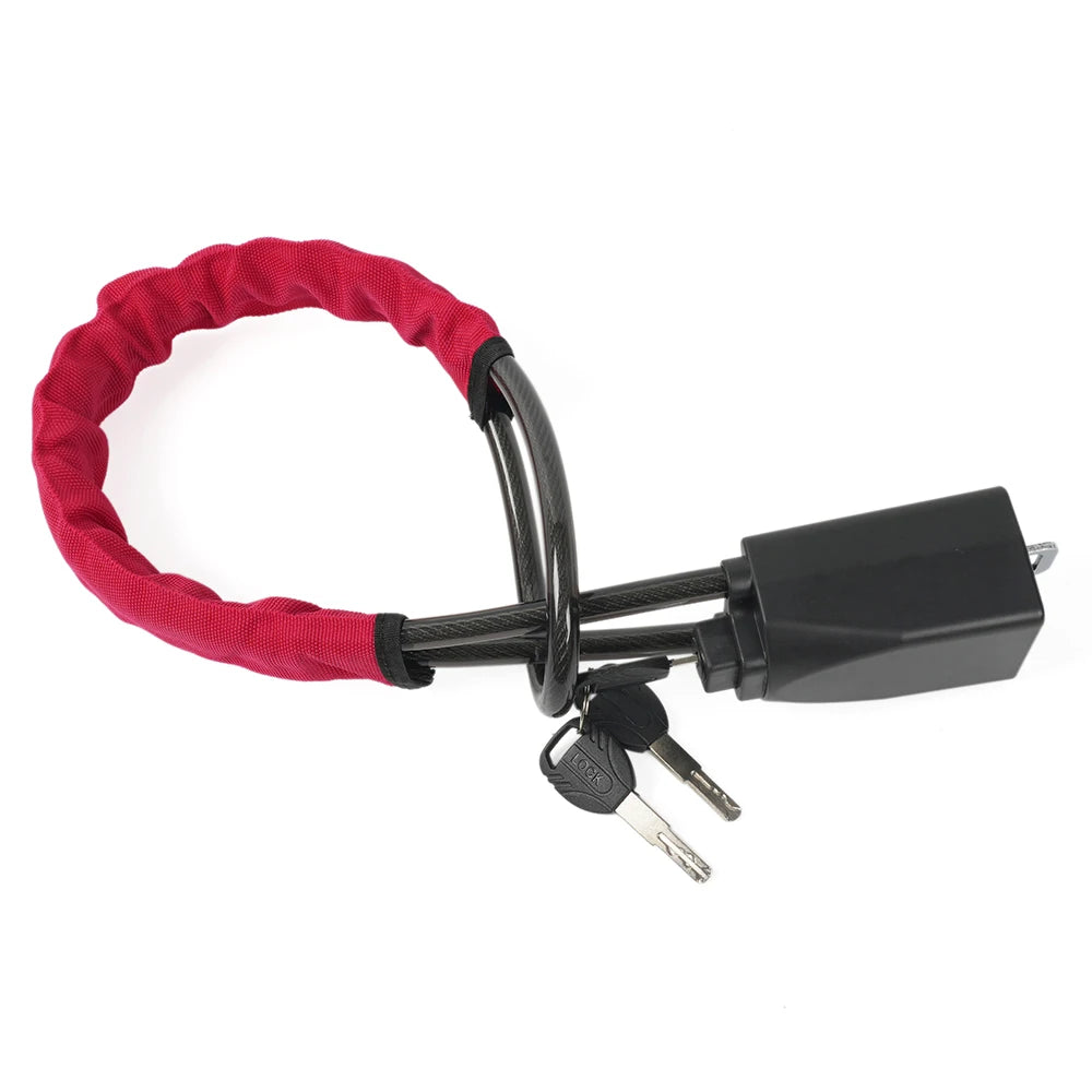 Universal Steering Wheel Lock With Seat Belt Socket 5mm Thick Braided Steel Rope With 3 Keys Anti-Theft Safety Lock STW049