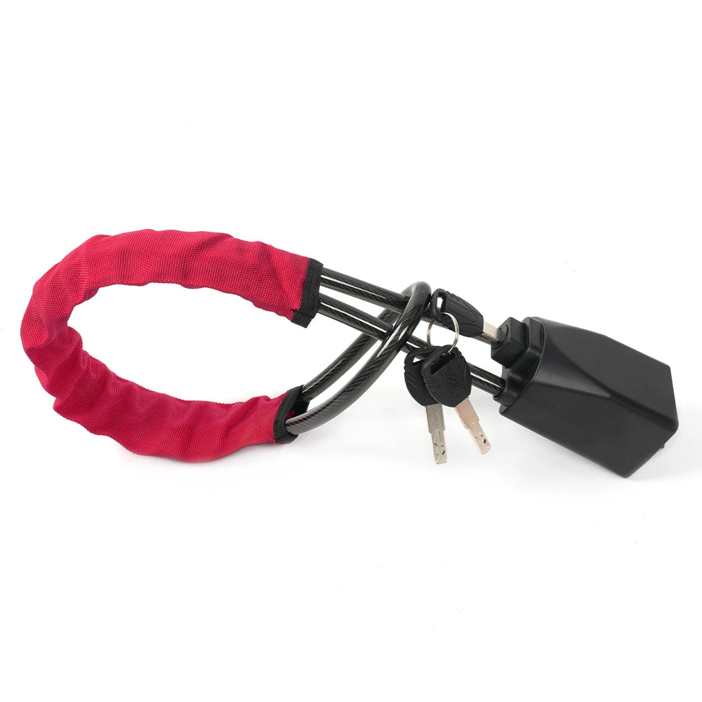 Universal Steering Wheel Lock With Seat Belt Socket 5mm Thick Braided Steel Rope With 3 Keys Anti-Theft Safety Lock STW049