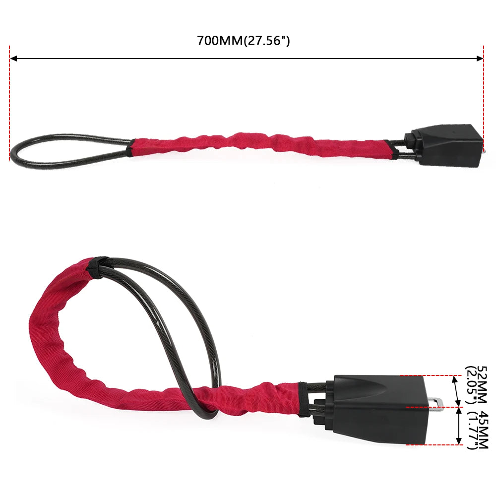 Universal Steering Wheel Lock With Seat Belt Socket 5mm Thick Braided Steel Rope With 3 Keys Anti-Theft Safety Lock STW049