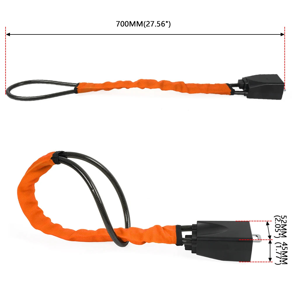 Universal Steering Wheel Lock With Seat Belt Socket 5mm Thick Braided Steel Rope With 3 Keys Anti-Theft Safety Lock STW049