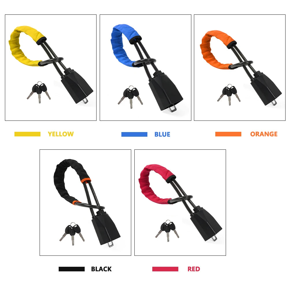 Universal Steering Wheel Lock With Seat Belt Socket 5mm Thick Braided Steel Rope With 3 Keys Anti-Theft Safety Lock STW049